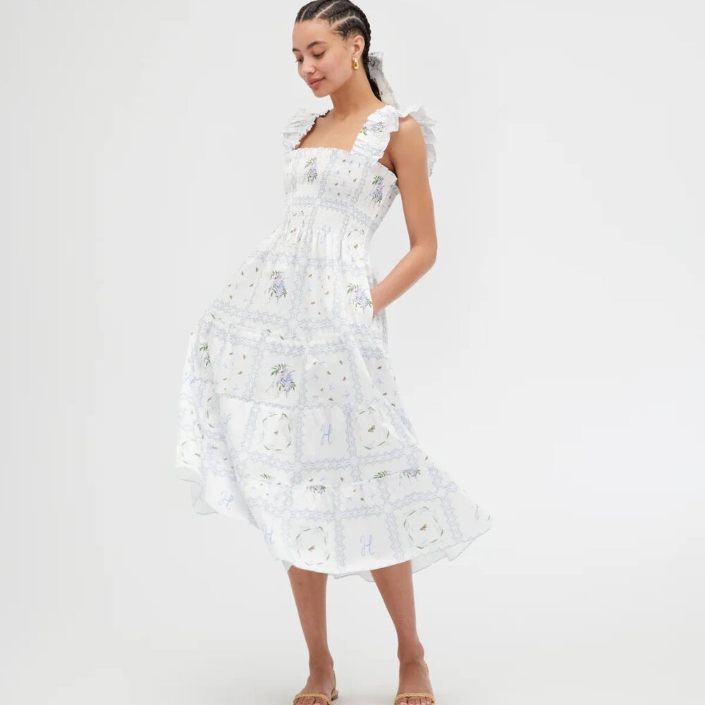 NWT - The Ellie Nap Dress - White Floral Patchwork, Size Large